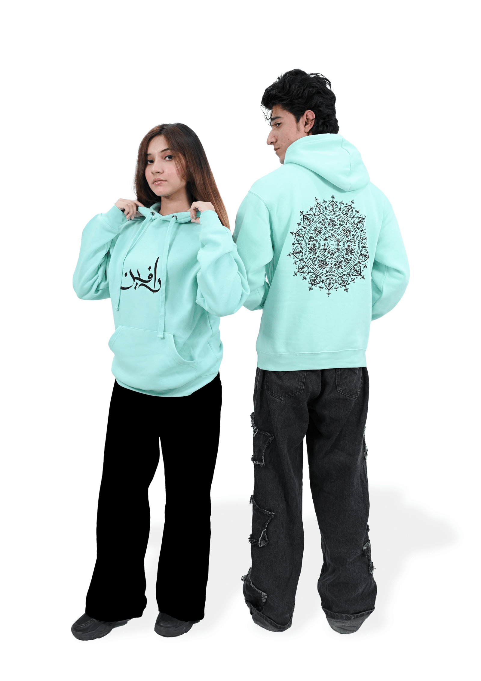 Premium Unisex Hoodie 300 GSM | 80% Cotton Combo Light Blue