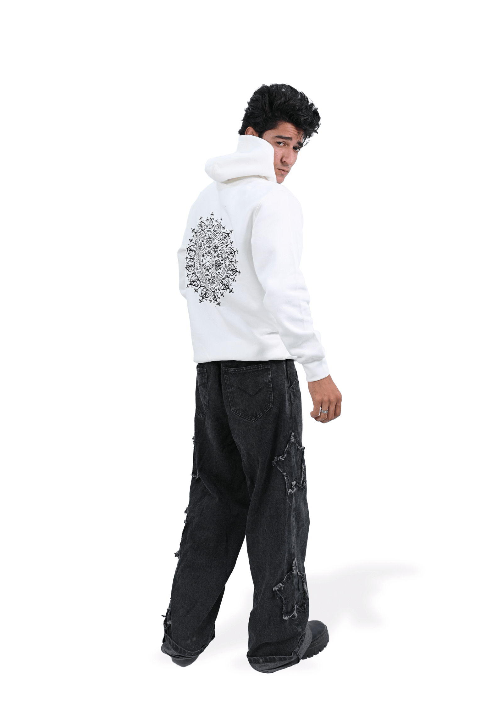 Premium Unisex Hoodie – 300 GSM | 80% Cotton | White - Image 3